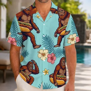 Bigfoot Hot Dog Island Adventure For Summer Vacations, Foodies, Men, Women And Youth Hawaiian Shirt