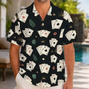 Playing Card Aces And Tropical Suits For Casino Nights, Resorts, And Summer Getaways Hawaiian Shirt
