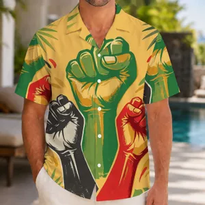 Rasta Fist Red Yellow Green Power Summer Beach Vacation Gift for Men Women Youth Hawaiian Shirt