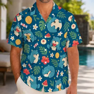 Sleepy Teal Forest Sprites and Picnic Treats for Sunny Island Getaways and Fans Hawaiian Shirt