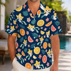 Cute Star Sprite Citrus Motifs For Dreamy Summer Beach Days And Island Getaways Hawaiian Shirt