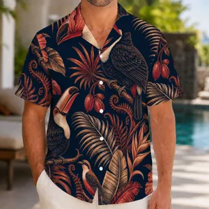 Toucan and Tropical Bird Garden for Island Vacations and Relaxed Resort Evenings Hawaiian Shirt