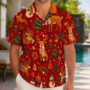 Festive Reindeer Christmas Holiday Style For Men At Tropical Winter Holiday Gatherings Hawaiian Shirt