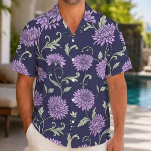 Purple Lavender Floral Paisley Botanicals for Resort Getaways and Island Vacations Hawaiian Shirt