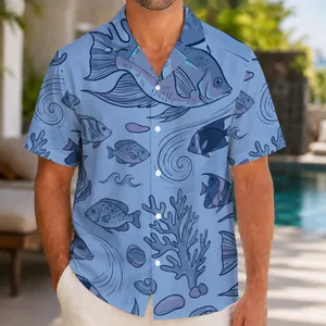 Blue Tropical Fish Ocean Scene for Coastal Vacations, Beach Getaways, and Men’s Gifts Hawaiian Shirt