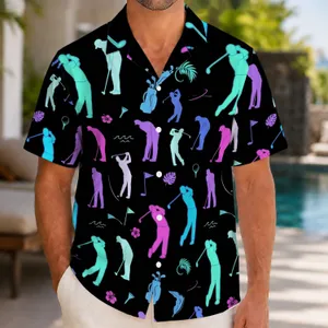 Colorful Golfers And Clubs For Resort Rounds And Summer Gifts For Men And Women Hawaiian Shirt