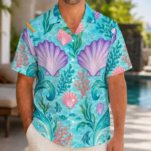 Mermaid Seashell And Coral Undersea Style For Tropical Vacations And Fantasy Fans Hawaiian Shirt