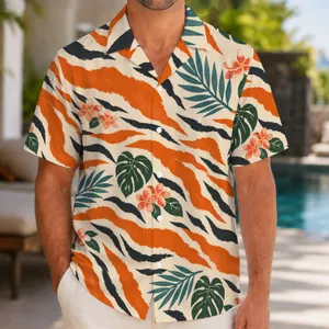 Orange Tiger Stripes for Halloween Costume Parties, Family Celebrations and Island Getaways Hawaiian Shirt