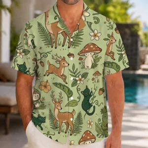 Woodland Forest Spirits For Tropical Vacations, Cottagecore Getaways, And Nature Gifts Hawaiian Shirt