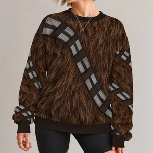 Brown Furry Space Warrior Outfit for Halloween Cosplay and Fan Costume Gatherings All-over Print Knitted Sweater
