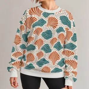 Rust And Teal Abstract Motifs For Creative Everyday Style And Artful Wardrobes All-over Print Knitted Sweater