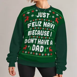 Sarcastic Feliz Navi Dad Humor for Christmas Party Laughs and Holiday Gift Giving All-over Print Knitted Sweater