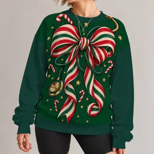 Candy Cane Stethoscope Bow for Christmas Holiday Cheer for Nurses and Healthcare Teams All-over Print Knitted Sweater