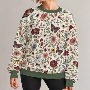 Wildflower Bees, Butterflies & Dragonflies for Everyday Nature-Lover Outings All-over Print Knitted Sweater