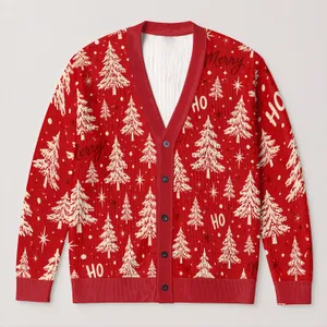 Christmas Tree Holiday Cheer for Cozy Winter Celebrations and Festive Gatherings All-over Print Knitted Cardigan