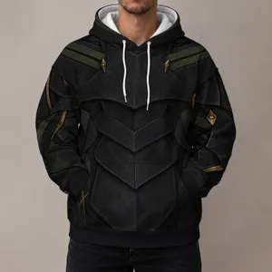 Dark Fantasy Armor Tunic Look for Cosplay Events and Halloween Gatherings All-over Print Hoodie (Lightweight)