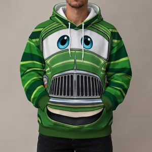 Expressive Green Vintage Car Character for Cosplay Events and Birthday Celebrations All-over Print Hoodie (Lightweight)