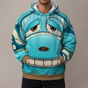 Teal Cartoon Race Car Costume Style for Halloween Parties and Racing Fan Gifts All-over Print Hoodie (Lightweight)