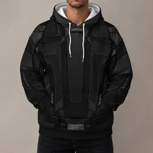 Black Tactical Armor Look for Cosplay, Conventions and Action-Fan Events All-over Print Hoodie (Lightweight)