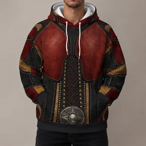 Warrior Armor and Beaded Medallion for Cosplay Events, Conventions and Fantasy Fandom All-over Print Hoodie (Lightweight)