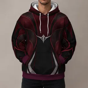 Burgundy Sorceress Costume Details For Cosplay Events And Fantasy Fan Gatherings All-over Print Hoodie (Lightweight)