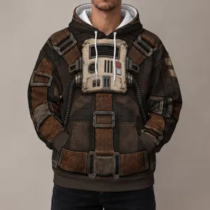 Brown Sci-Fi Utility Armor Costume Look for Halloween Cosplay and Fan Events All-over Print Hoodie (Lightweight)