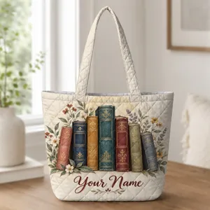 Vintage Botanical Books for Reading Nooks, Library Days and Book Lover Gift Giving Quilted Tote Bag