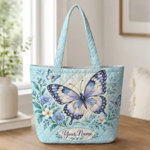 Butterfly And Wildflower Keepsake For Garden Lovers And Nature-Minded Women Quilted Tote Bag
