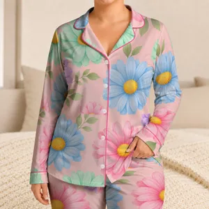 Blush Daisy Blooms Sleep Set for Cozy Bedtime and Sweet Lounge Moments for Kids Satin Pajamas Set