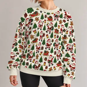 Cheerful Santa And Holiday Icons For Christmas Gatherings And Festive Winter Days All-over Print Knitted Sweater