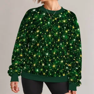 Golden Starry Night Sky for Christmas Parties and Cozy Winter Celebrations and Gatherings All-over Print Knitted Sweater