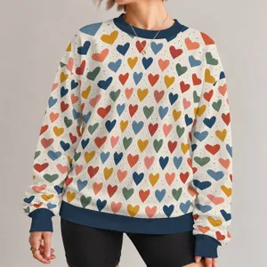 Colorful Heart Motifs for Sweet Everyday Romance and Valentine's Celebrations All-over Print Knitted Sweater