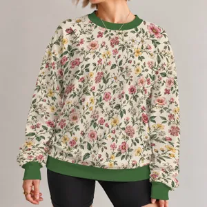 Vintage Meadow Blooms for Garden Strolls, Spring Picnics and Cottagecore Style All-over Print Knitted Sweater