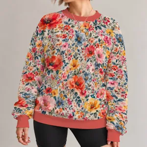 Colorful Watercolor Florals For Autumn Outings And Everyday Nature-Inspired Style All-over Print Knitted Sweater