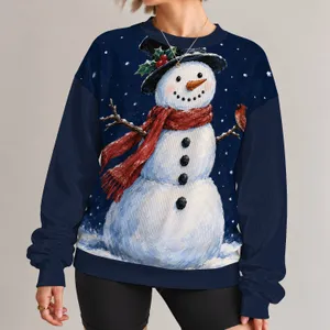 Snowman With Holly Hat And Red Scarf For Cozy Holiday Celebrations And Winter Gifting All-over Print Knitted Sweater