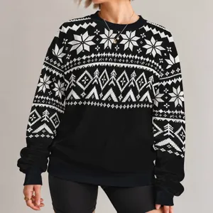 Black And White Nordic Snowflake Motifs For Cozy Winter Holiday Gatherings Outdoors All-over Print Knitted Sweater