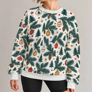 Pine Branches And Christmas Ornaments For Cozy Holiday Gatherings With Family And Friends All-over Print Knitted Sweater