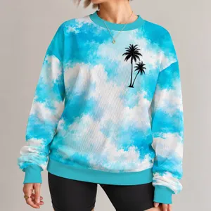 Twin Coconut Palm Silhouettes for Sunny Beach Days and Tropical Island Getaways for Men All-over Print Knitted Sweater
