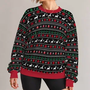 Holiday Reindeer And Evergreen Motifs For Cozy Winter Gatherings And Outdoor Escapes All-over Print Knitted Sweater