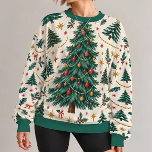 Hand-Drawn Christmas Tree and Star Motifs for Festive Holiday Gatherings and Cozy Days All-over Print Knitted Sweater