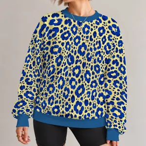 Blue And Yellow Animal Spots For Bold Everyday Style And Relaxed Casual Wear All-over Print Knitted Sweater