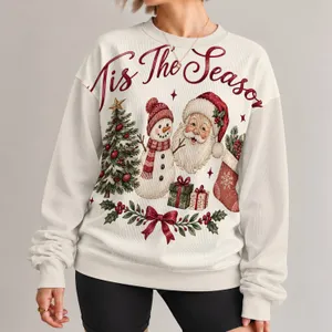 Christmas Tree, Santa and Snowman Motifs for Cozy Holiday Celebrations and Gifting All-over Print Knitted Sweater