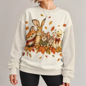Autumn Woodland Animal Friends for Cozy Fall Outings and Seasonal Gatherings All-over Print Knitted Sweater