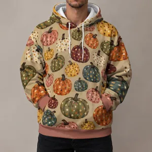 Colorful Polka Dot Pumpkins for Autumn Outings and Cozy Seasonal Wear All-over Print Hoodie (Lightweight)
