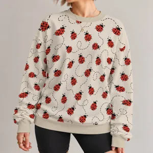 Ladybug Trails for Cheerful Everyday Outings and Whimsical Nature-Loving Style All-over Print Knitted Sweater