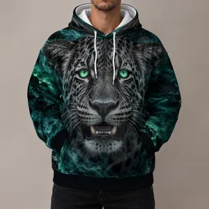 Luminous Green-Eyed Leopard Portrait for Bold Outdoor Style and Everyday Adventure All-over Print Hoodie (Lightweight)