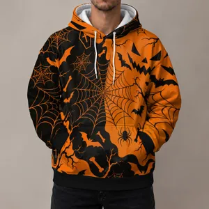 Halloween Bats And Spiderwebs For October Parties And Casual Seasonal Wear All-over Print Hoodie (Lightweight)