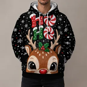 Christmas Reindeer and Candy Cane Letters for Festive Winter Celebrations All Season All-over Print Hoodie (Lightweight)