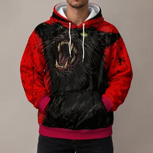 Snarling Black Cat Halloween Style For Spooky Autumn Nights And Bold Alternative Looks All-over Print Hoodie (Lightweight)