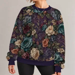 Moody Vintage Rose Blooms for Artful Everyday Style and Creative Casual Wear for Women All-over Print Knitted Sweater
